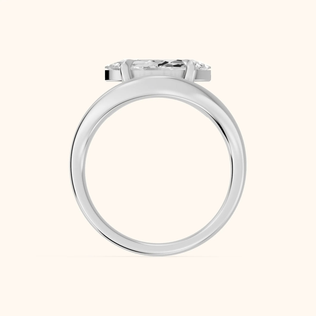 Katherine East-West Bypass Marquise Diamond Engagement Ring in Platinum - FingerView.webp