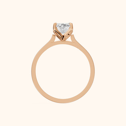Isabella Bloom Solitaire Marquise Diamond Engagement Ring in Rose Gold - FingerView