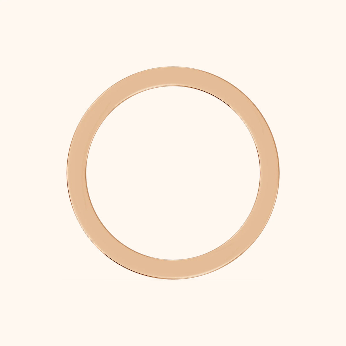 Zoya Classic Flat Wedding Band in Rose Gold - FingerView