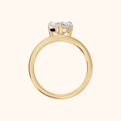 Madeleine Split Shank Heart Diamond Engagement Ring in Yellow Gold - FingerView.webp
