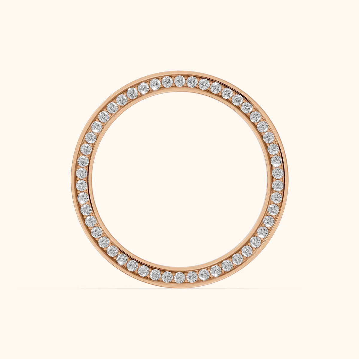 Raya Micropavé Round Diamond Eternity Band in Rose Gold - FingerView