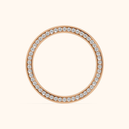 Raya Micropavé Round Diamond Eternity Band in Rose Gold - FingerView