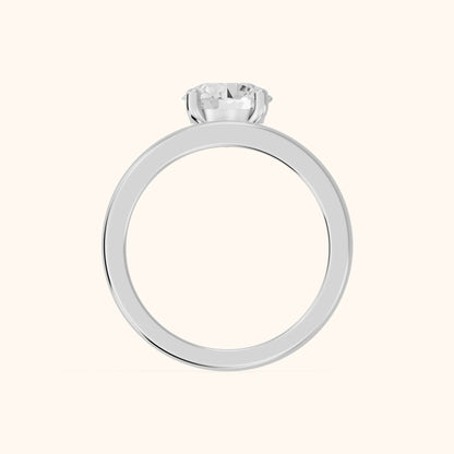 Maisie Four Prong Solitaire Round Diamond Engagement Ring in White Gold - FingerView.webp