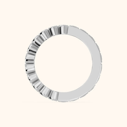 Pilar Bezel Marquise & Baguette Diamond Eternity Band in White Gold - FingerView