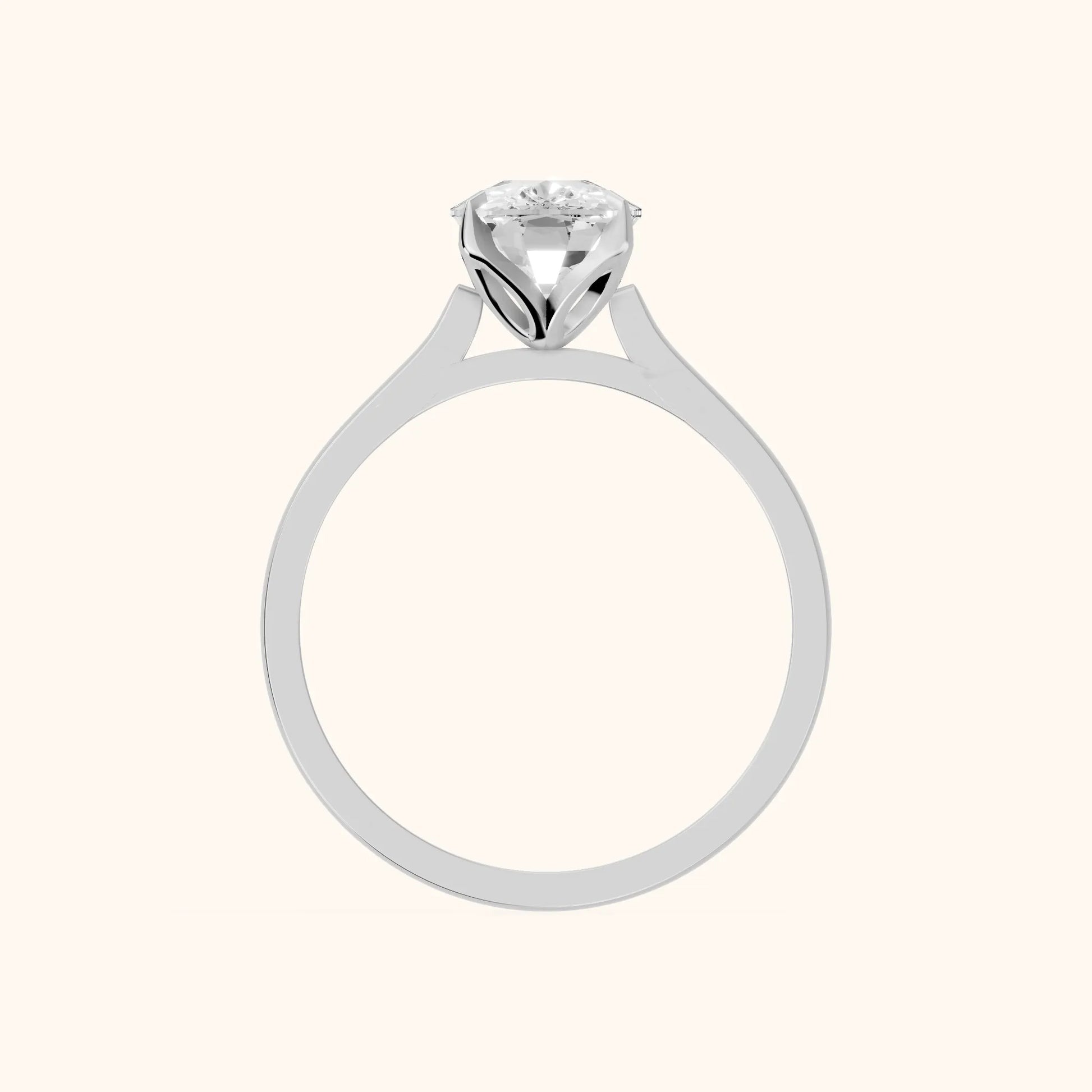 Isabella Bloom Solitaire Cushion Diamond Engagement Ring in Silver - FingerView