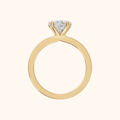 Matilda Cathedral Solitaire Heart Diamond Engagement Ring in Yellow Gold - FingerView.webp