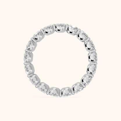 Neha Shared Prong Oval Diamond Eternity Band in White Gold - FingerView