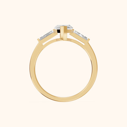 Winnie Three-Stone Marquise Diamond Engagement Ring in Yellow Gold - FingerView.webp