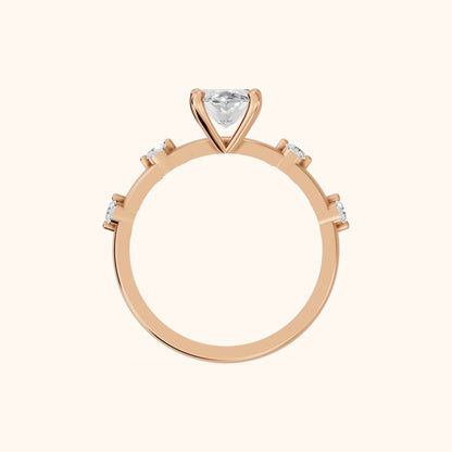 Elena Radiance Solitaire Marquise Diamond Engagement Ring in Rose Gold - FingerView