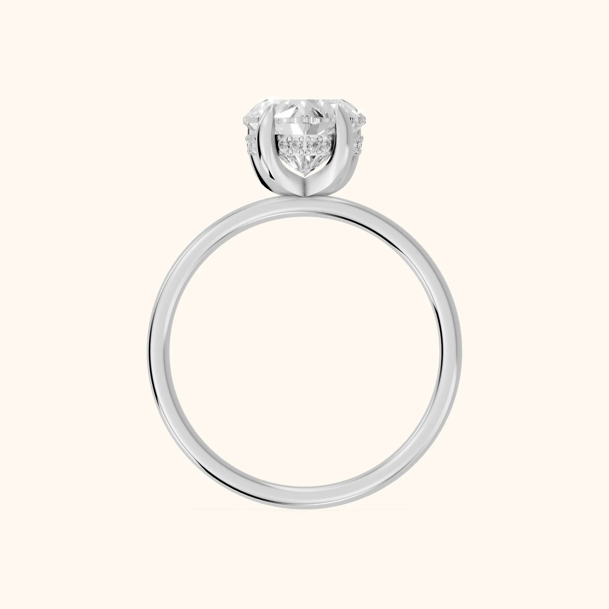 Charlotte Charm Solitaire Heart Diamond Engagement Ring in Silver - FingerView