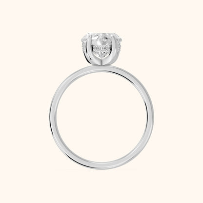 Charlotte Charm Solitaire Heart Diamond Engagement Ring in Silver - FingerView