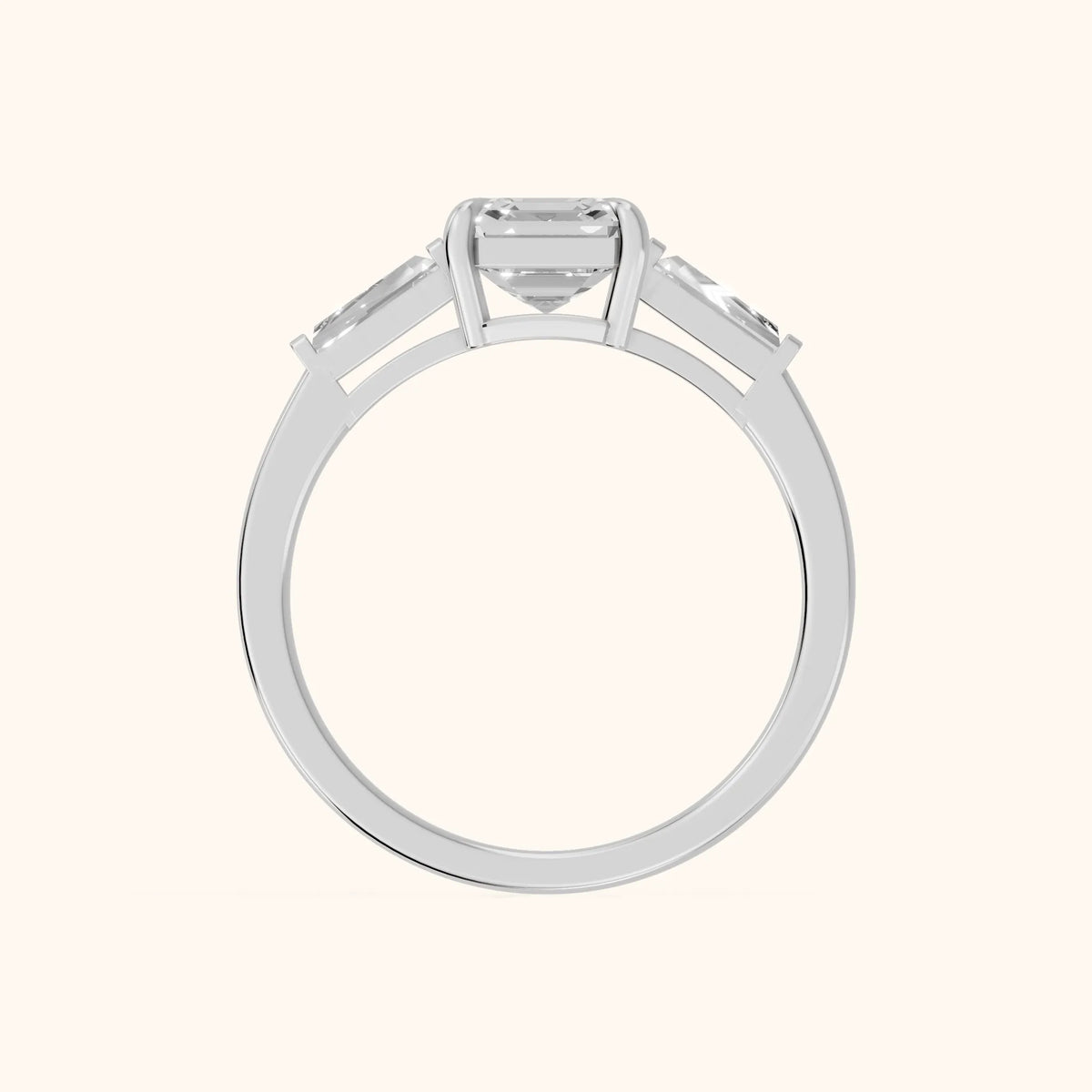 Winnie Three-Stone Asscher Diamond Engagement Ring in Platinum - FingerView.webp