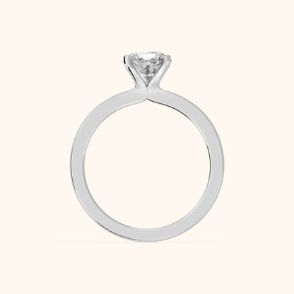 Matilda Cathedral Solitaire Pear Diamond Engagement Ring in Platinum - FingerView.webp