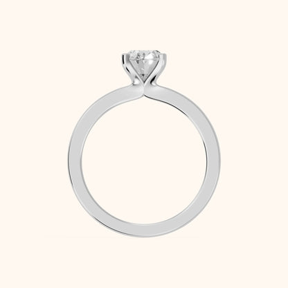 Matilda Cathedral Solitaire Oval Diamond Engagement Ring in Silver - FingerView.webp