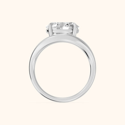 Katherine East-West Bypass Oval Diamond Engagement Ring in Platinum - FingerView.webp