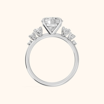 Mirabelle Cluster Round Diamond Engagement Ring in Silver - FingerView.webp