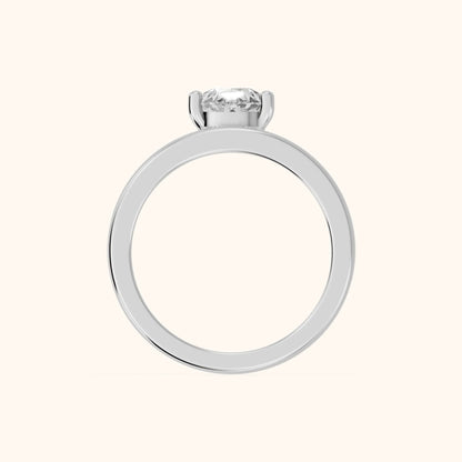 Maisie Four Prong Solitaire Pear Diamond Engagement Ring in Platinum - FingerView.webp