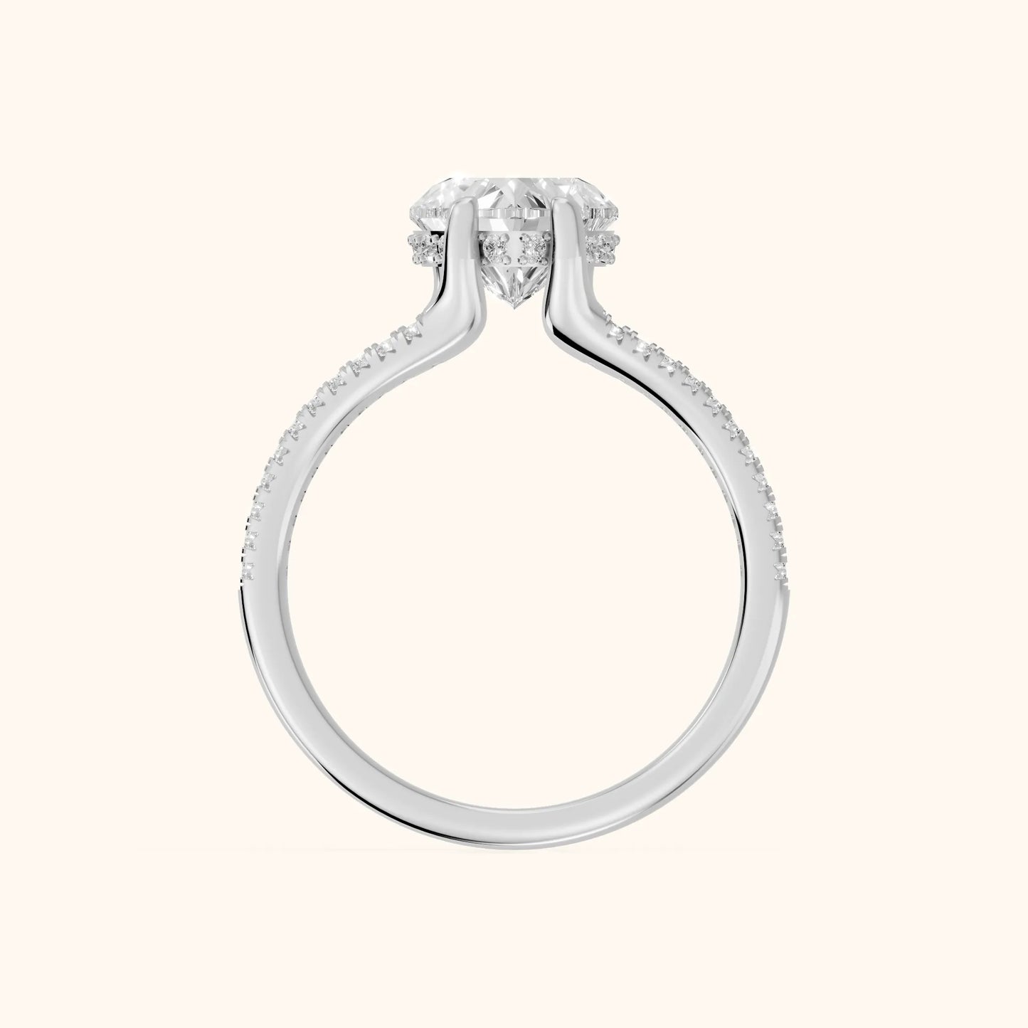 Eternal Embrace Solitaire Heart Diamond Engagement Ring in Platinum - FingerView