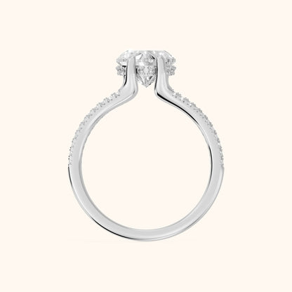 Eternal Embrace Solitaire Heart Diamond Engagement Ring in Platinum - FingerView