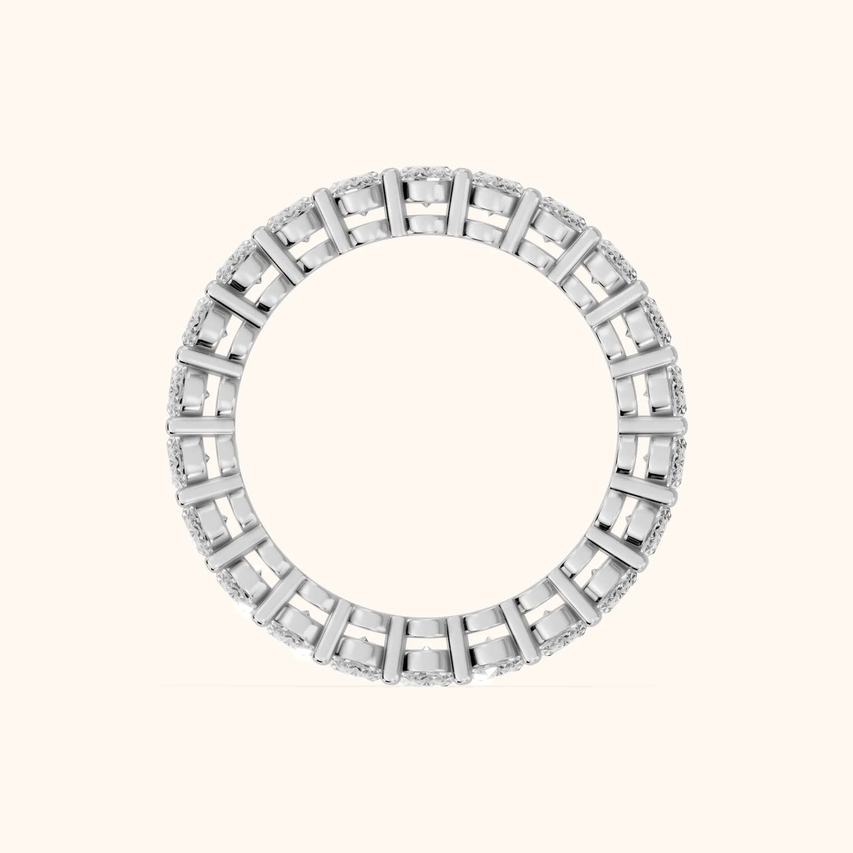 Renata Shared Prong Oval Diamond Eternity Band in Silver - FingerView