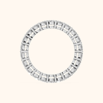 Renata Shared Prong Oval Diamond Eternity Band in Silver - FingerView