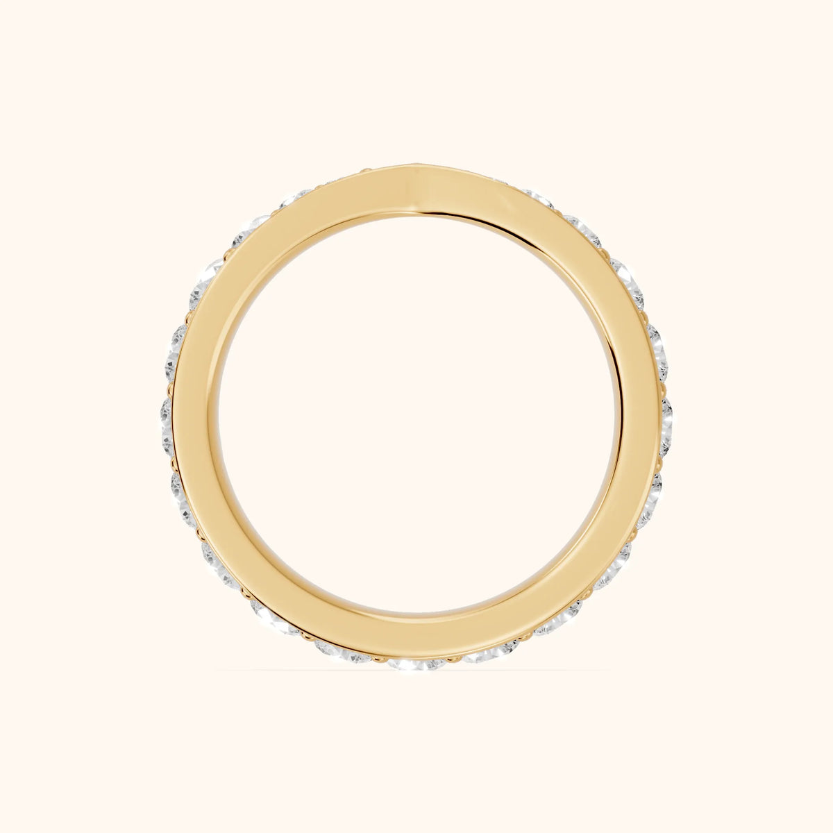 Julia Tapered Riviera Round Diamond Eternity Band in Yellow Gold - FingerView