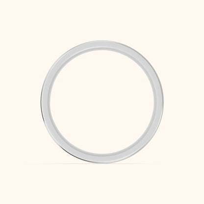 Sahana Hammered Step Edge Wedding Band in White Gold - FingerView
