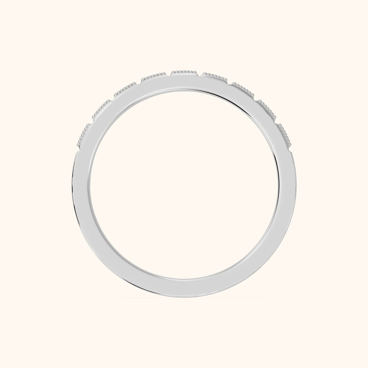 Anthea Milgrain Bezel Princess Diamond Half Eternity Band in Platinum - FingerView