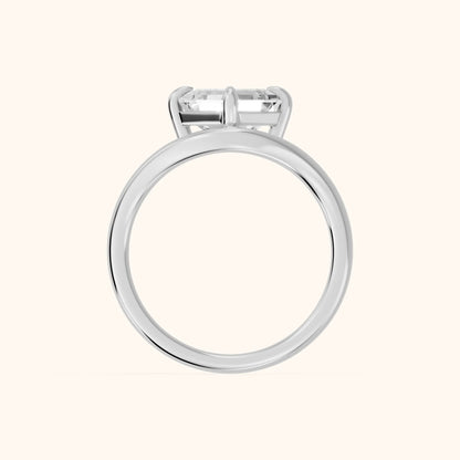 Madeleine Split Shank Asscher Diamond Engagement Ring in White Gold - FingerView.webp