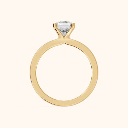 Matilda Cathedral Solitaire Asscher Diamond Engagement Ring in Yellow Gold - FingerView.webp