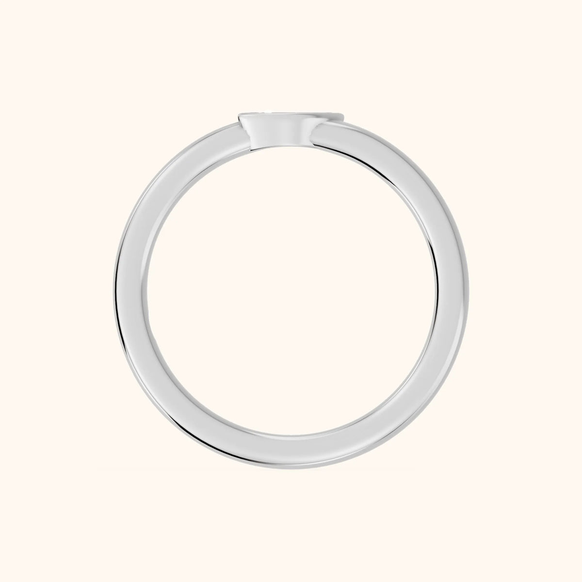 Renee Bezel Marquise Diamond Wedding Band in Silver - FingerView