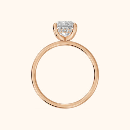 Charlotte Charm Solitaire Princess Diamond Engagement Ring in Rose Gold - FingerView