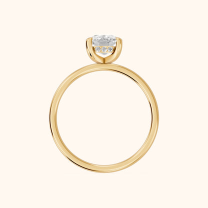 Charlotte Charm Cushion Diamond Solitaire Ring in Yellow Gold - FingerView