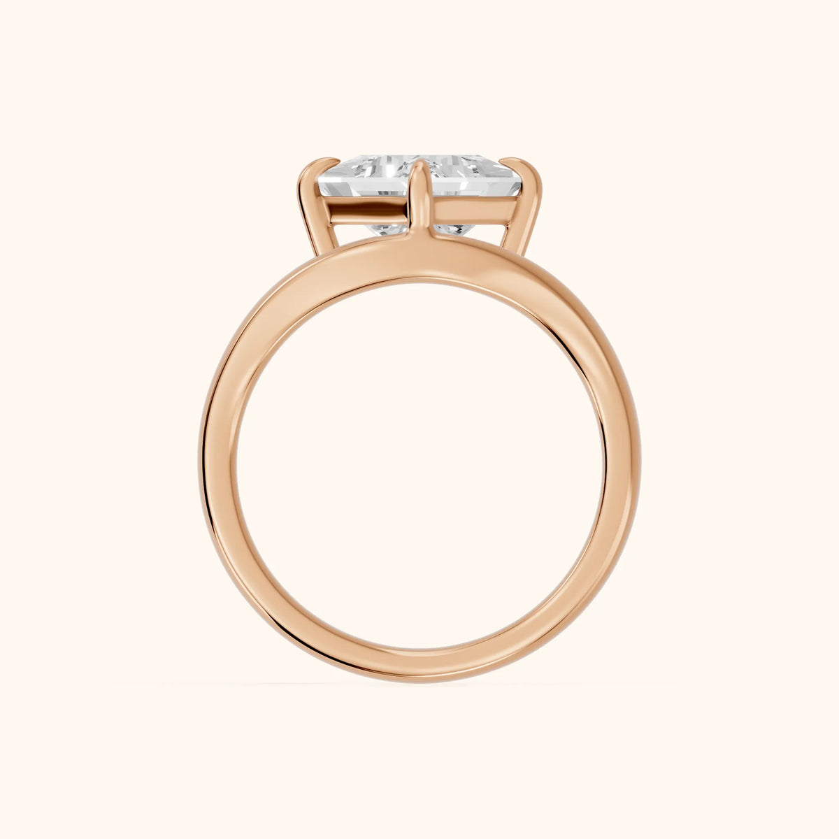 Madeleine Split Shank Princess Diamond Engagement Ring in Rose Gold - FingerView.webp