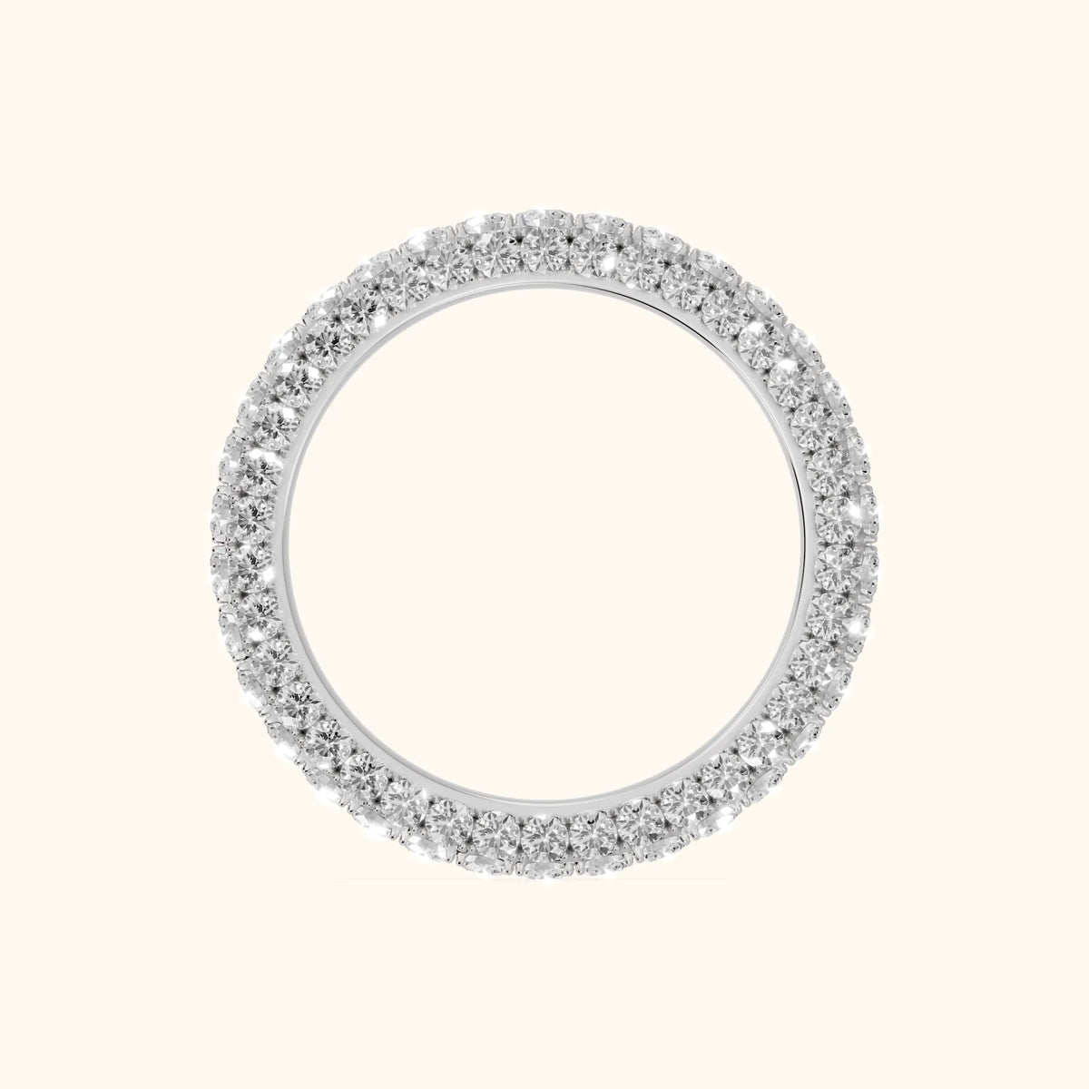 Candela Micropavé Round Diamond Eternity Band in Platinum - FingerView