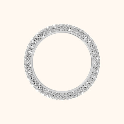 Candela Micropavé Round Diamond Eternity Band in Platinum - FingerView