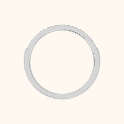 Zuri Channel Set Baguette & Round Diamond Anniversary Ring in Silver - FingerView