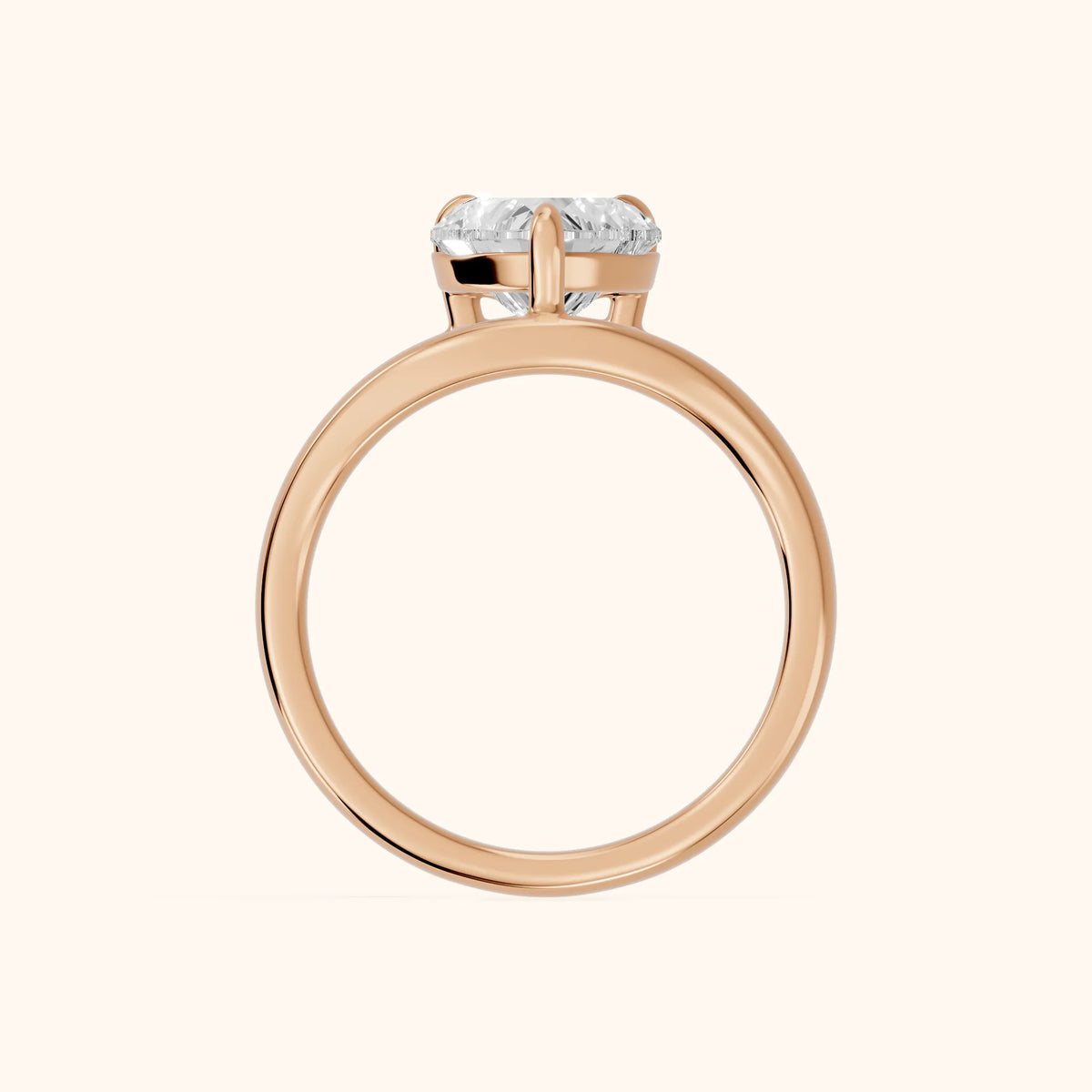 Madeleine Split Shank Heart Diamond Engagement Ring in Rose Gold - FingerView.webp