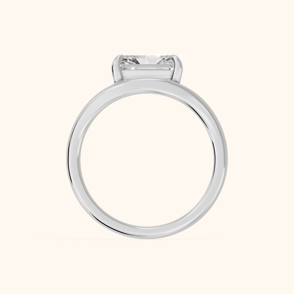 Madeleine Split Shank Radiant Diamond Engagement Ring in Silver - FingerView.webp