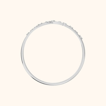 Amelia Bypass Round Diamond Stackable Ring in Platinum - FingerView
