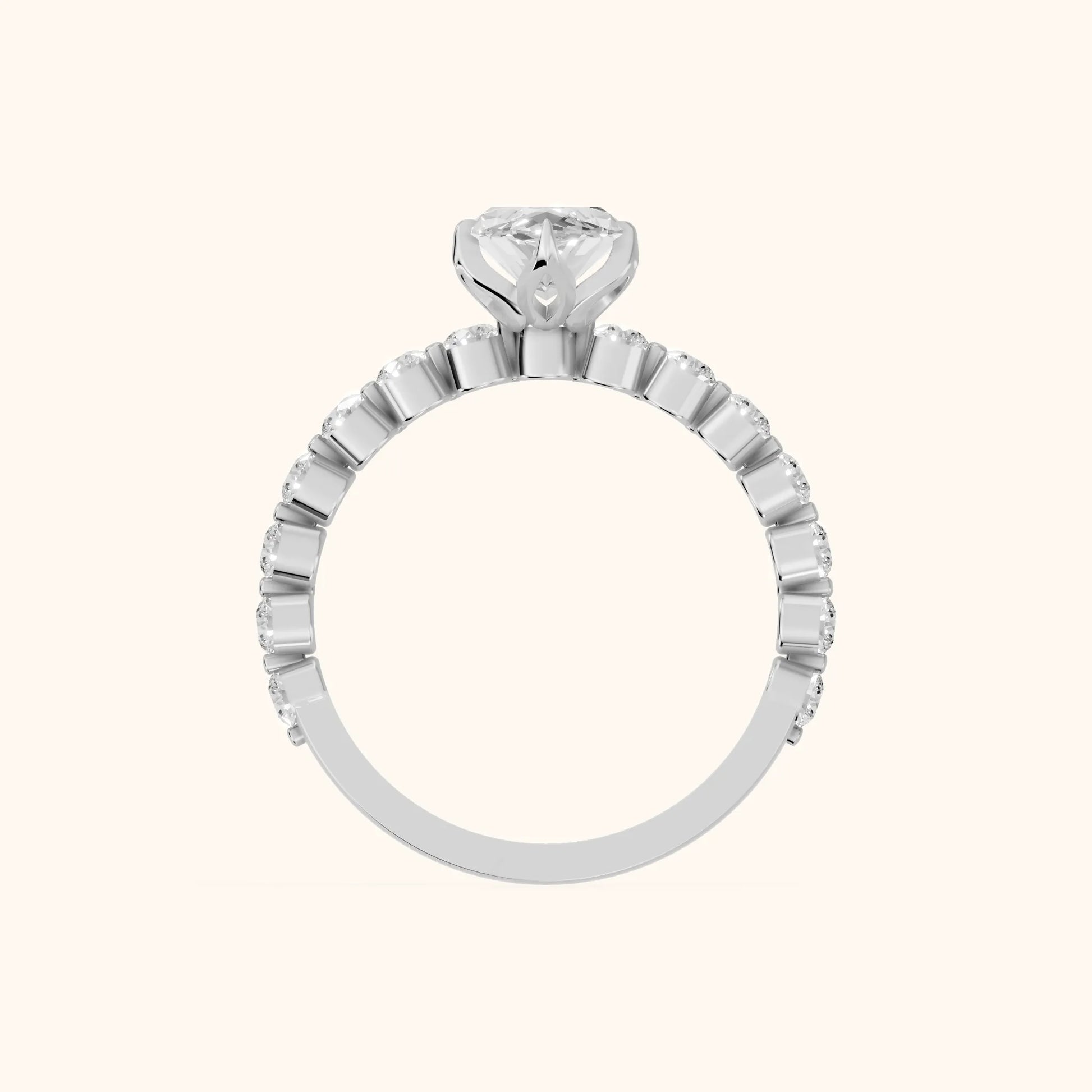 Eleanor Majesty Side Stone Marquise Diamond Engagement Ring in Platinum - FingerView