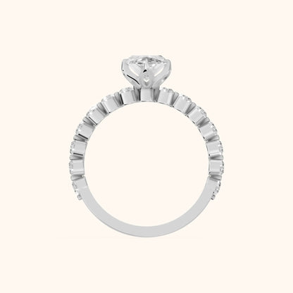 Eleanor Majesty Side Stone Marquise Diamond Engagement Ring in Platinum - FingerView