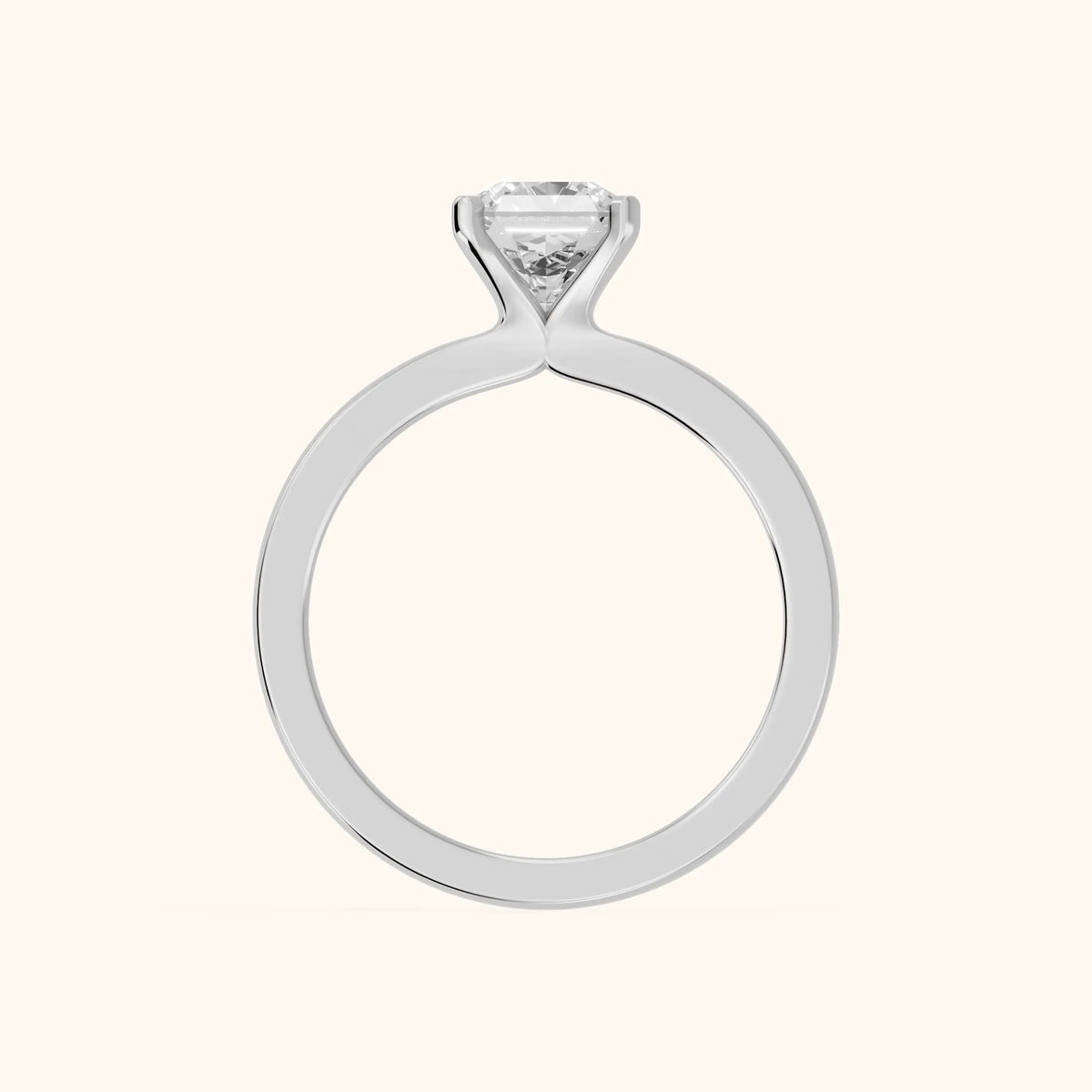 Matilda Cathedral Solitaire Asscher Diamond Engagement Ring in Silver - FingerView.webp
