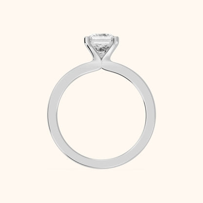 Matilda Cathedral Solitaire Asscher Diamond Engagement Ring in Silver - FingerView.webp