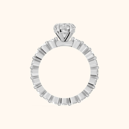 Piper Sidestone Pear Diamond Engagement Ring in Platinum - FingerView.webp