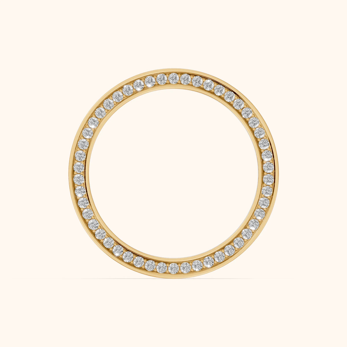 Raya Micropavé Round Diamond Eternity Band in Yellow Gold - FingerView