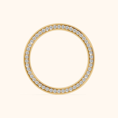 Raya Micropavé Round Diamond Eternity Band in Yellow Gold - FingerView