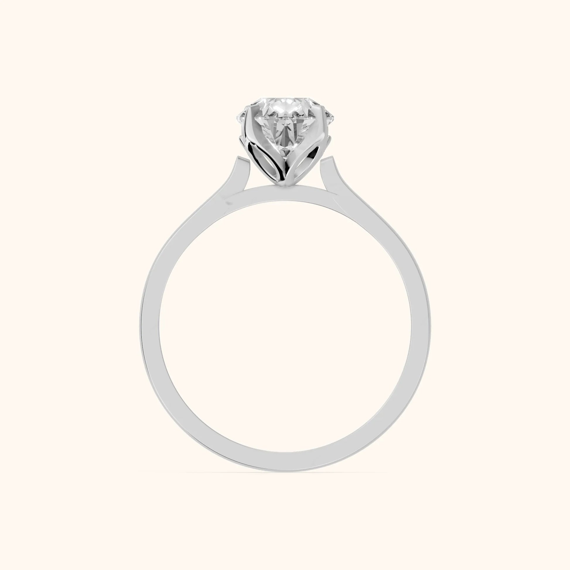 Isabella Bloom Solitaire Pear Diamond Engagement Ring in Silver - FingerView