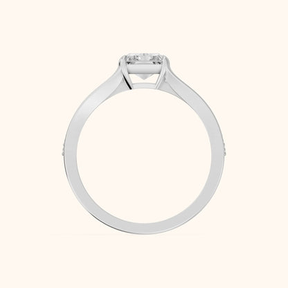 Lucinda Split Shank Radiant Diamond Engagement Ring in Silver - FingerView.webp