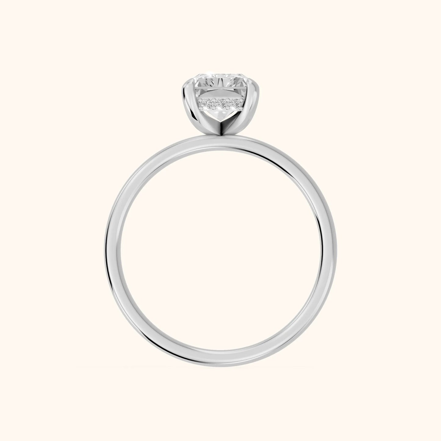 Charlotte Charm Solitaire Radiant Diamond Engagement Ring in Platinum - FingerView